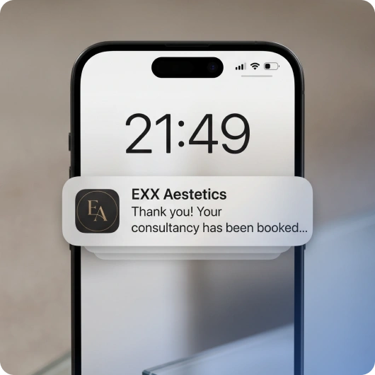 Booking confirmation notification